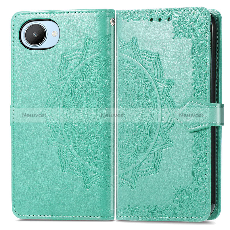 Leather Case Stands Fashionable Pattern Flip Cover Holder for Realme C30s