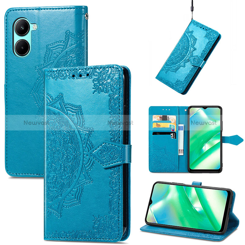 Leather Case Stands Fashionable Pattern Flip Cover Holder for Realme C33