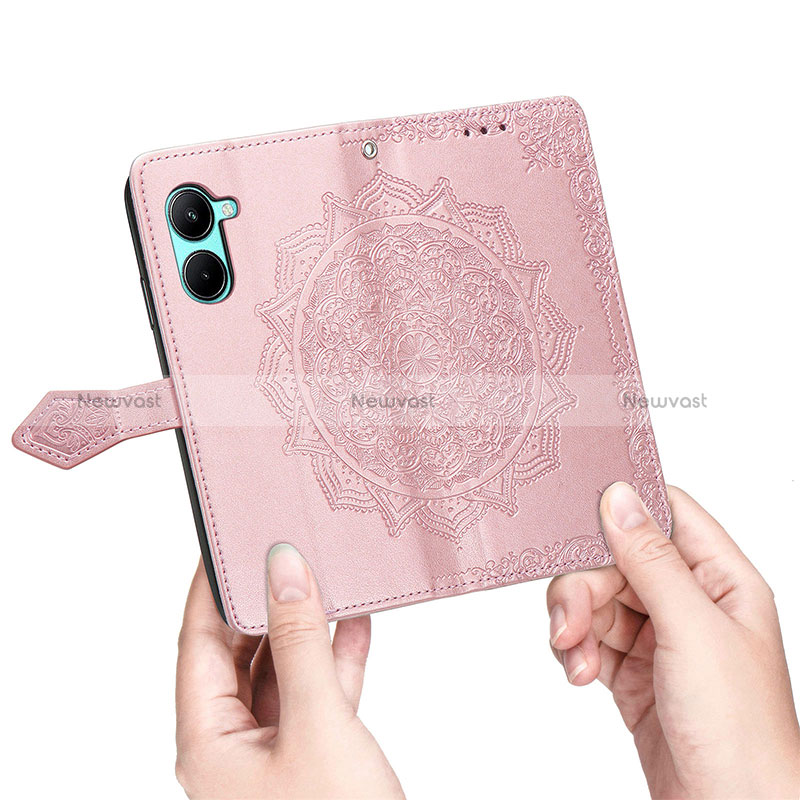 Leather Case Stands Fashionable Pattern Flip Cover Holder for Realme C33