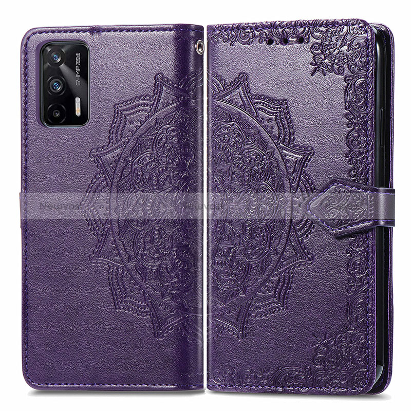 Leather Case Stands Fashionable Pattern Flip Cover Holder for Realme GT 5G