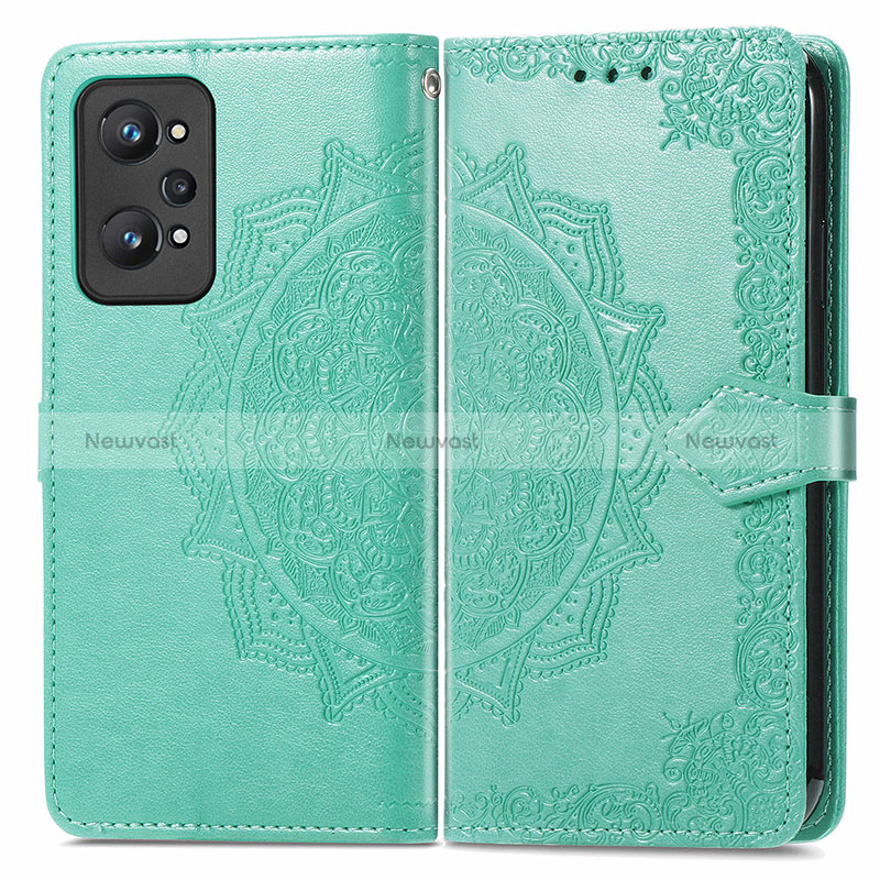 Leather Case Stands Fashionable Pattern Flip Cover Holder for Realme GT Neo 3T 5G