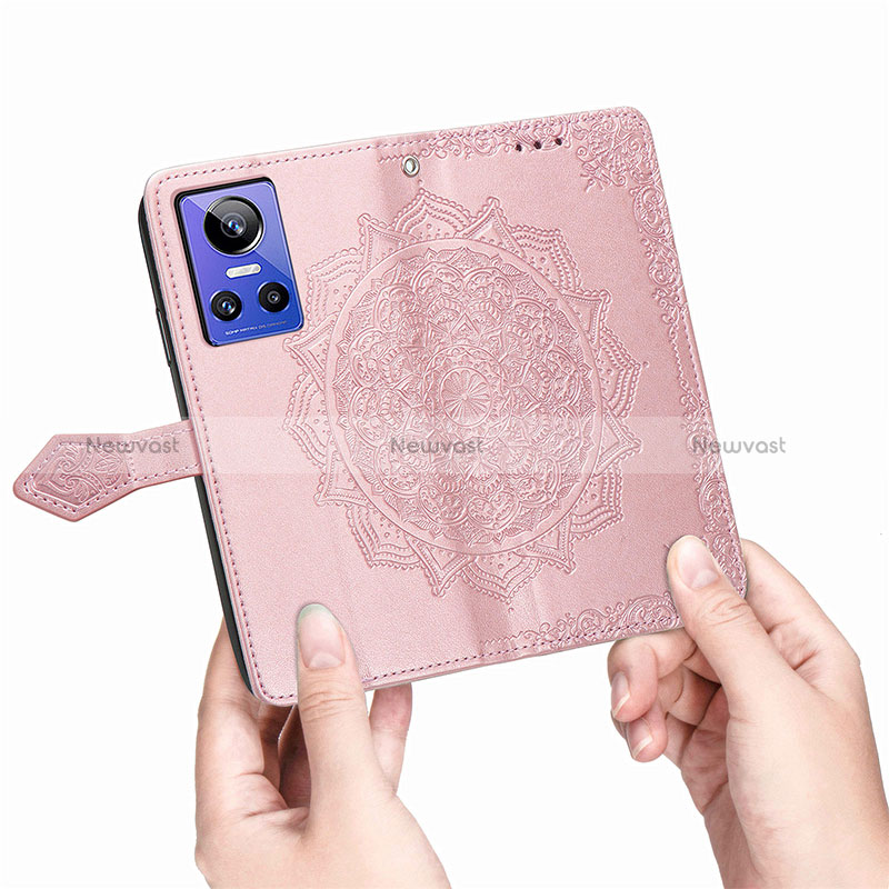 Leather Case Stands Fashionable Pattern Flip Cover Holder for Realme GT Neo3 5G