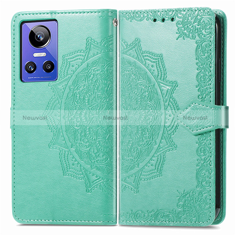 Leather Case Stands Fashionable Pattern Flip Cover Holder for Realme GT Neo3 5G