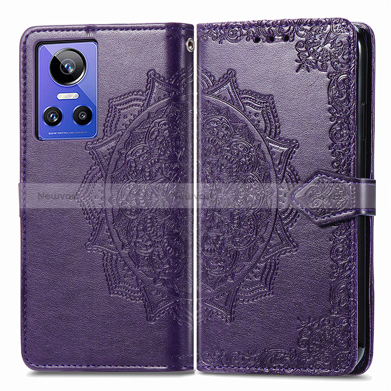 Leather Case Stands Fashionable Pattern Flip Cover Holder for Realme GT Neo3 5G