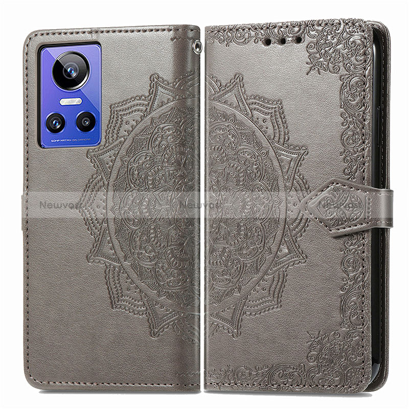 Leather Case Stands Fashionable Pattern Flip Cover Holder for Realme GT Neo3 5G