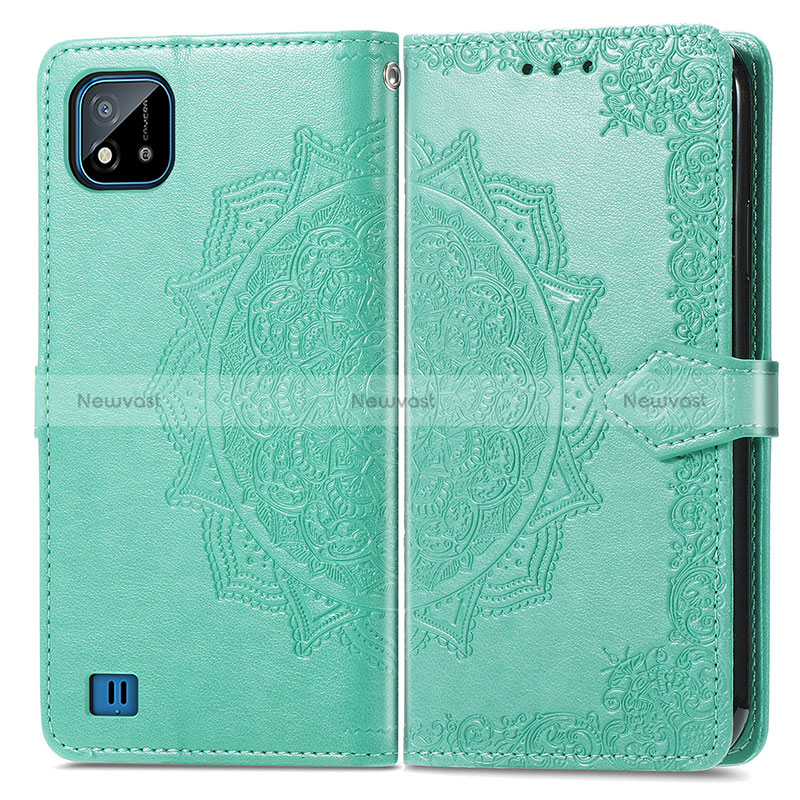 Leather Case Stands Fashionable Pattern Flip Cover Holder for Realme Narzo 50i