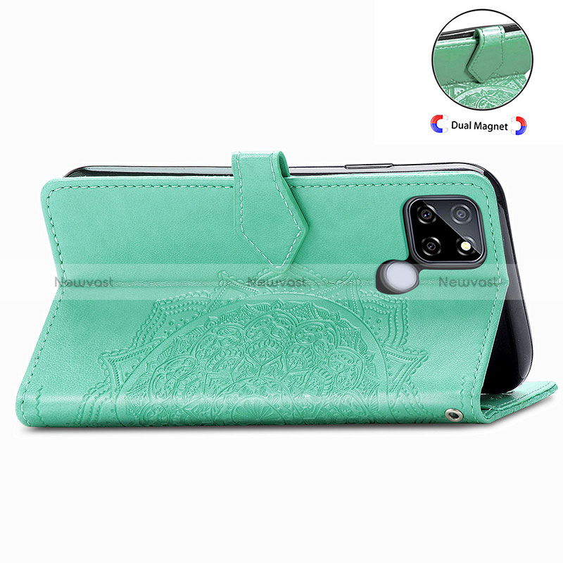 Leather Case Stands Fashionable Pattern Flip Cover Holder for Realme Q2i 5G