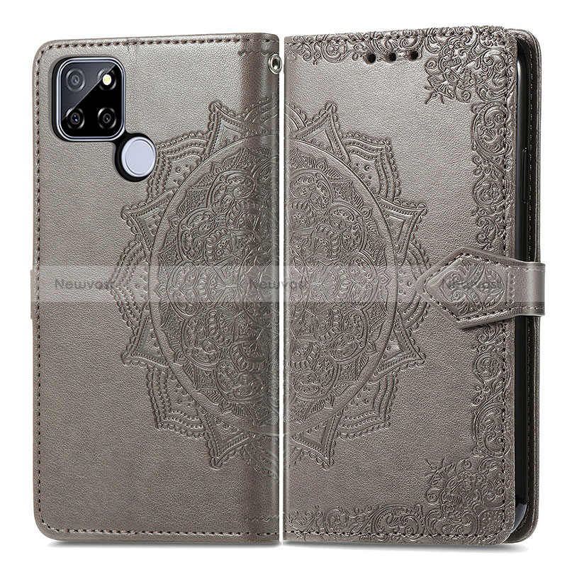 Leather Case Stands Fashionable Pattern Flip Cover Holder for Realme Q2i 5G