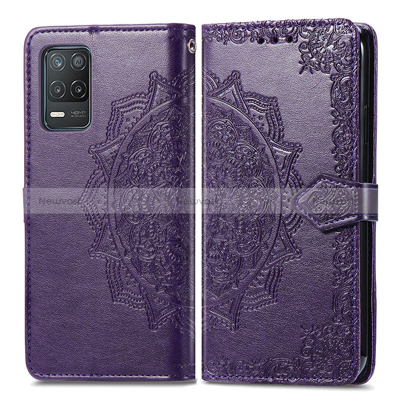 Leather Case Stands Fashionable Pattern Flip Cover Holder for Realme Q3i 5G