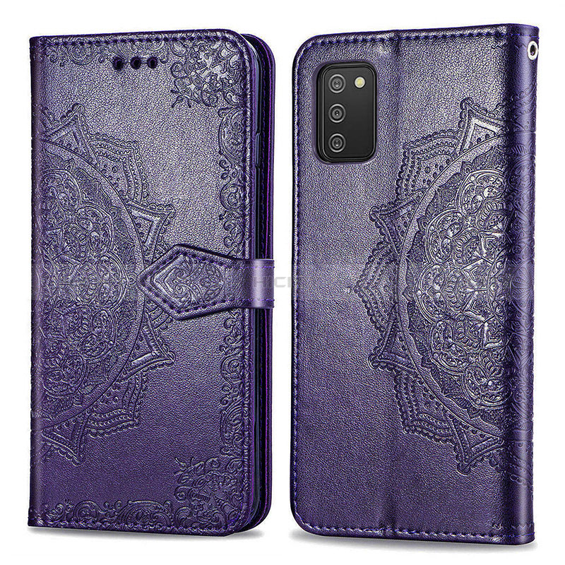 Leather Case Stands Fashionable Pattern Flip Cover Holder for Samsung Galaxy A03s