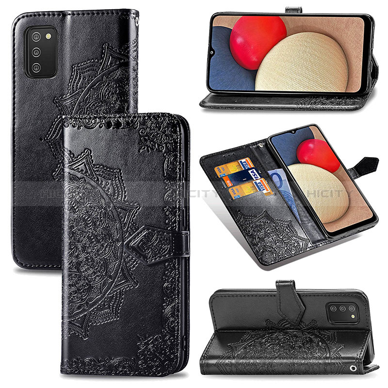 Leather Case Stands Fashionable Pattern Flip Cover Holder for Samsung Galaxy A03s