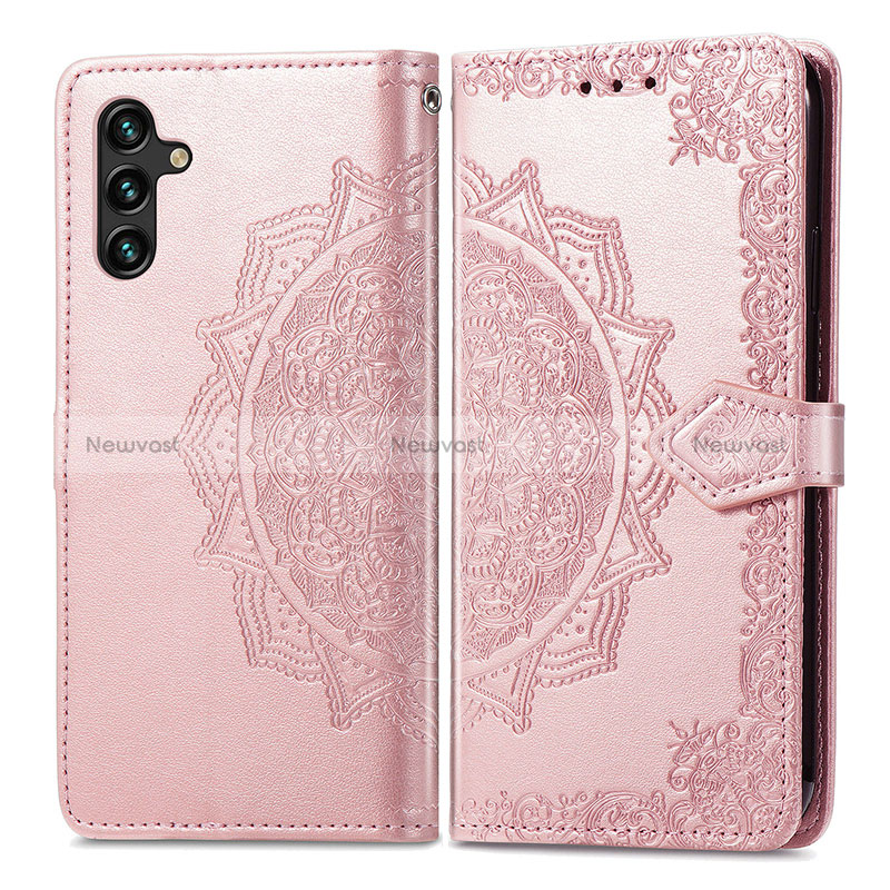 Leather Case Stands Fashionable Pattern Flip Cover Holder for Samsung Galaxy A04s