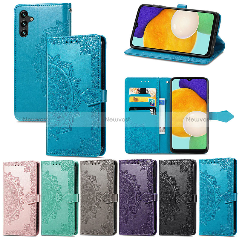 Leather Case Stands Fashionable Pattern Flip Cover Holder for Samsung Galaxy A04s