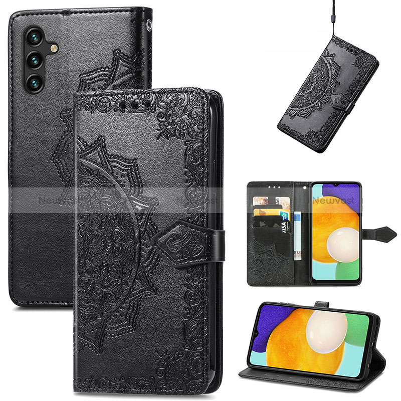 Leather Case Stands Fashionable Pattern Flip Cover Holder for Samsung Galaxy A04s