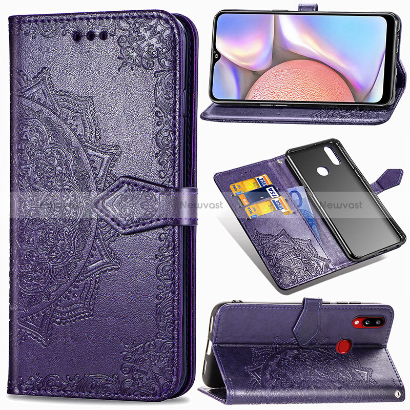 Leather Case Stands Fashionable Pattern Flip Cover Holder for Samsung Galaxy A10s