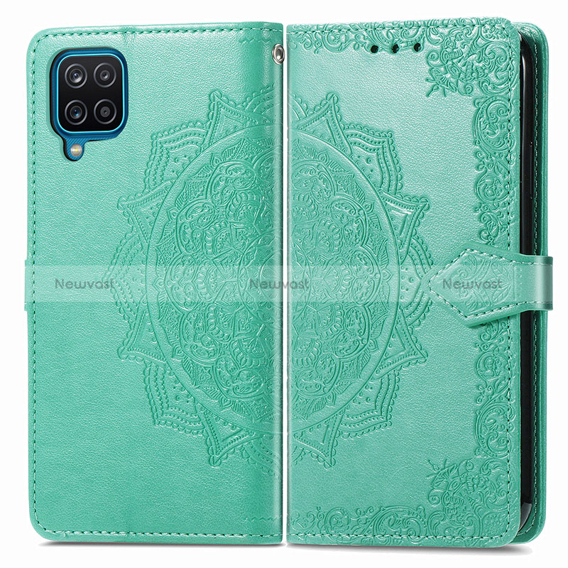 Leather Case Stands Fashionable Pattern Flip Cover Holder for Samsung Galaxy A12 Nacho