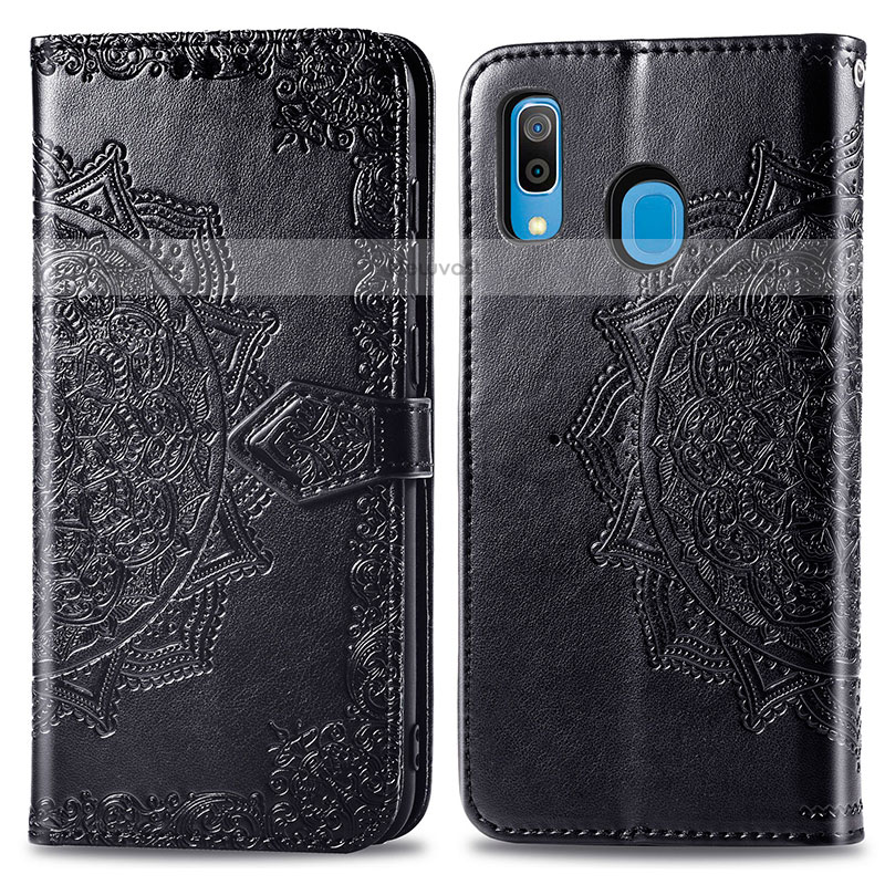 Leather Case Stands Fashionable Pattern Flip Cover Holder for Samsung Galaxy A20