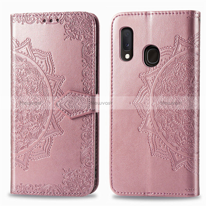 Leather Case Stands Fashionable Pattern Flip Cover Holder for Samsung Galaxy A20e