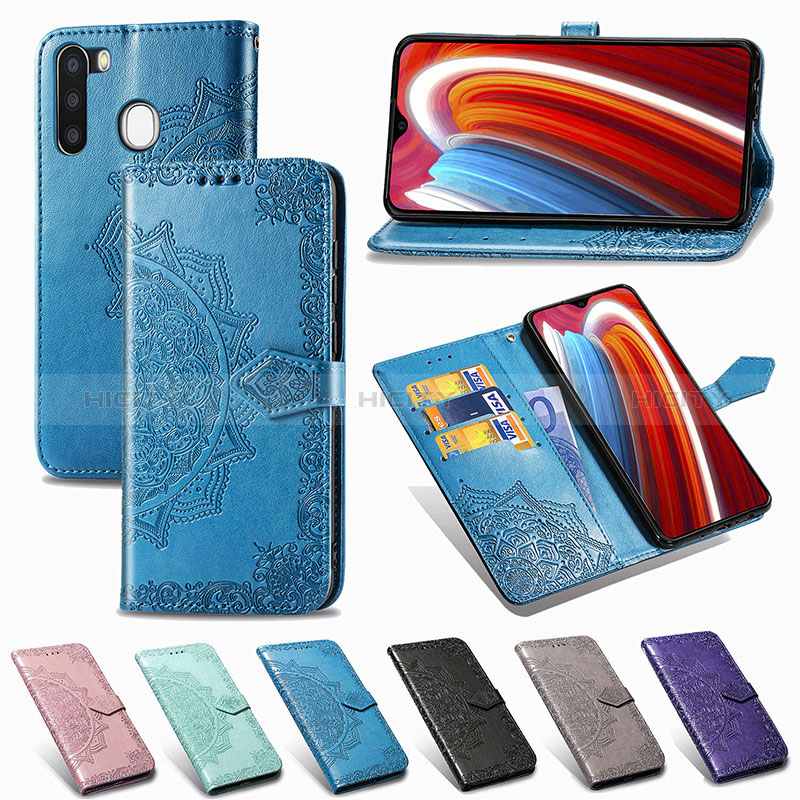 Leather Case Stands Fashionable Pattern Flip Cover Holder for Samsung Galaxy A21 European