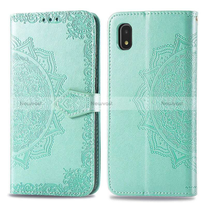 Leather Case Stands Fashionable Pattern Flip Cover Holder for Samsung Galaxy A21 SC-42A
