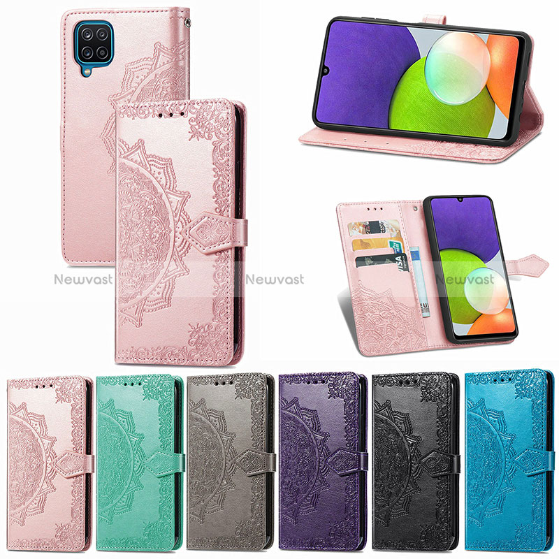 Leather Case Stands Fashionable Pattern Flip Cover Holder for Samsung Galaxy A22 4G