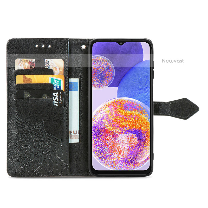 Leather Case Stands Fashionable Pattern Flip Cover Holder for Samsung Galaxy A23 5G