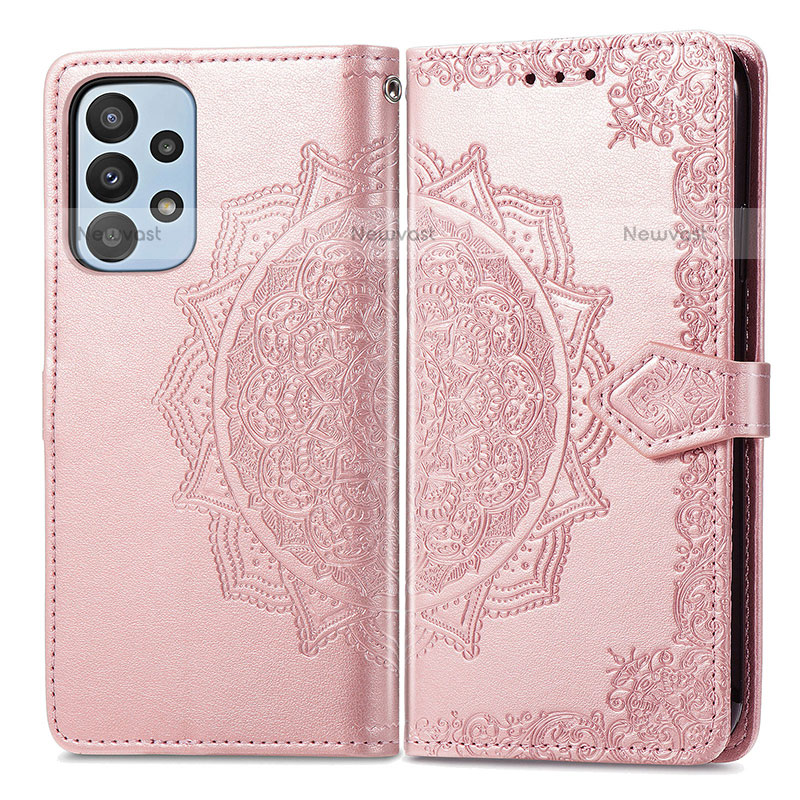 Leather Case Stands Fashionable Pattern Flip Cover Holder for Samsung Galaxy A23 5G