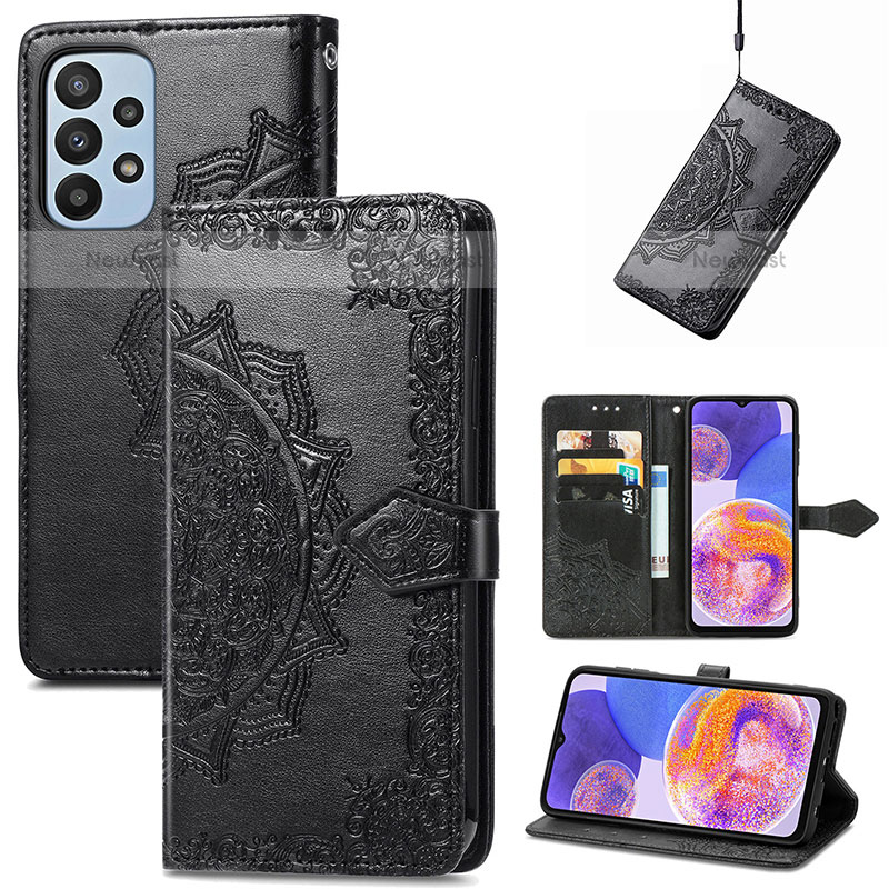 Leather Case Stands Fashionable Pattern Flip Cover Holder for Samsung Galaxy A23 5G