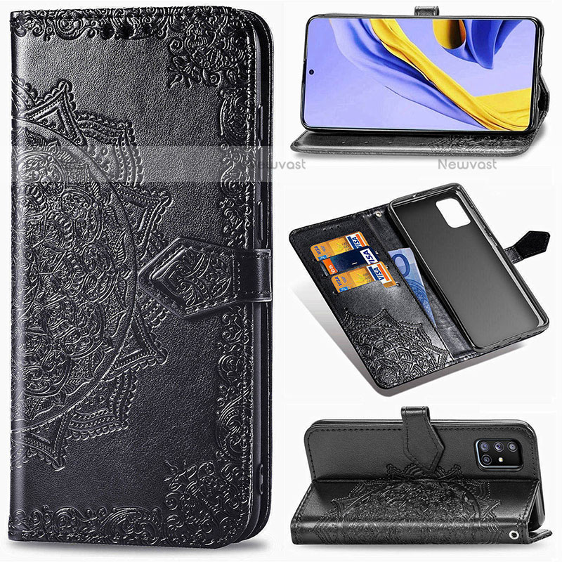 Leather Case Stands Fashionable Pattern Flip Cover Holder for Samsung Galaxy A51 4G