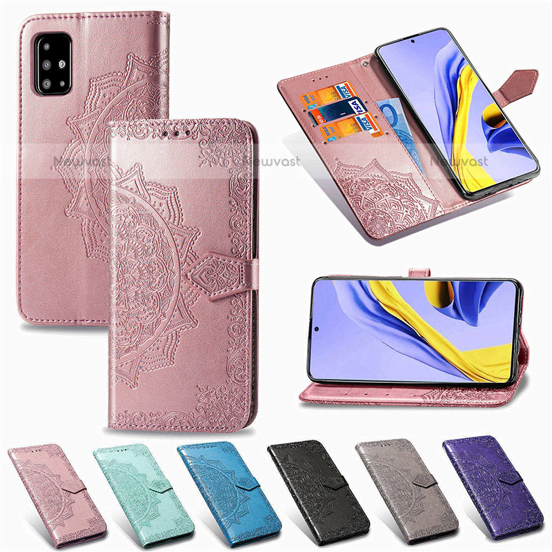 Leather Case Stands Fashionable Pattern Flip Cover Holder for Samsung Galaxy A51 4G