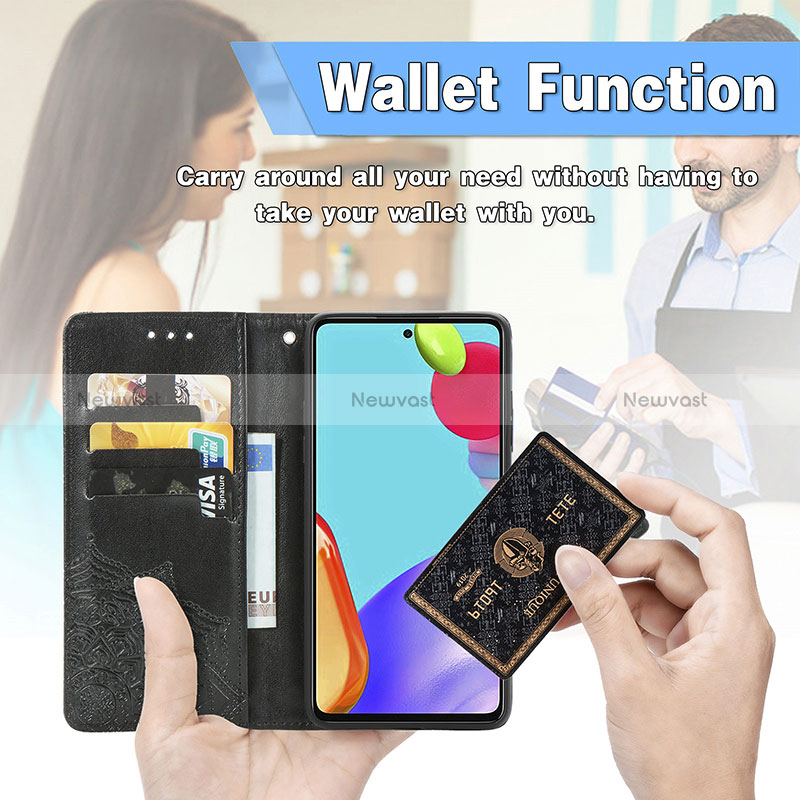 Leather Case Stands Fashionable Pattern Flip Cover Holder for Samsung Galaxy A52 5G