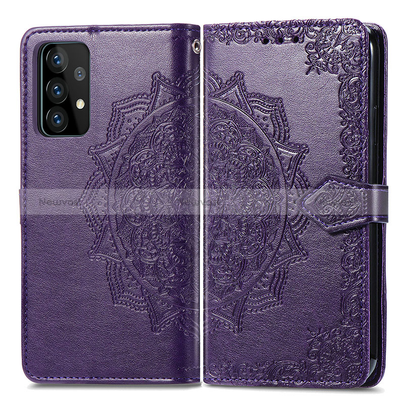 Leather Case Stands Fashionable Pattern Flip Cover Holder for Samsung Galaxy A52s 5G