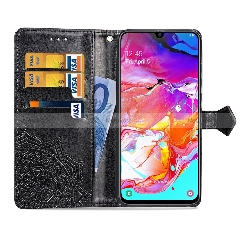 Leather Case Stands Fashionable Pattern Flip Cover Holder for Samsung Galaxy A70S