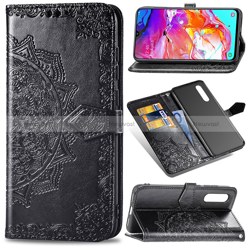 Leather Case Stands Fashionable Pattern Flip Cover Holder for Samsung Galaxy A70S