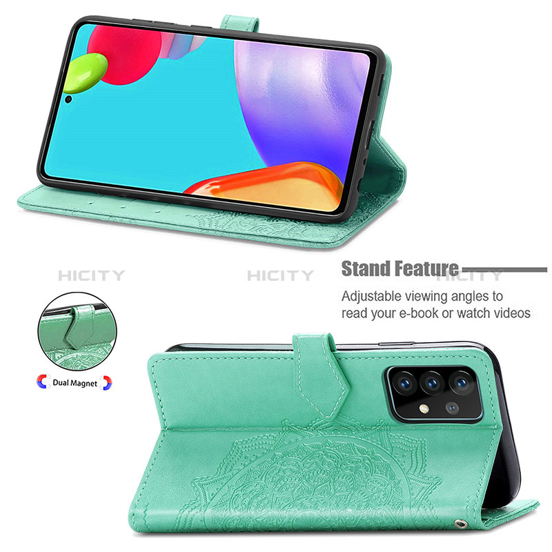 Leather Case Stands Fashionable Pattern Flip Cover Holder for Samsung Galaxy A72 5G