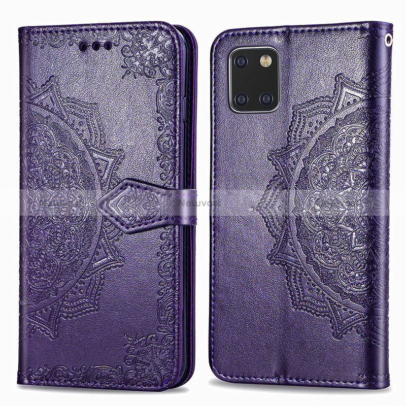 Leather Case Stands Fashionable Pattern Flip Cover Holder for Samsung Galaxy A81