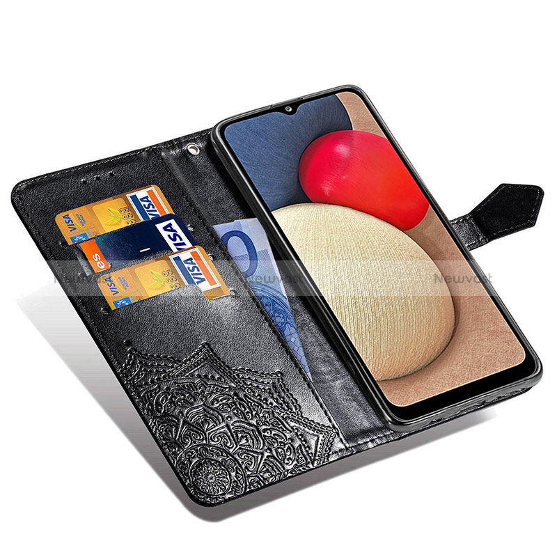 Leather Case Stands Fashionable Pattern Flip Cover Holder for Samsung Galaxy F02S SM-E025F