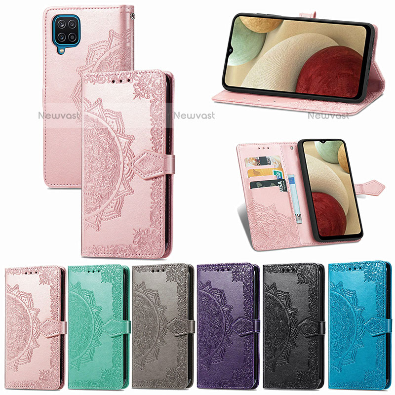 Leather Case Stands Fashionable Pattern Flip Cover Holder for Samsung Galaxy F12