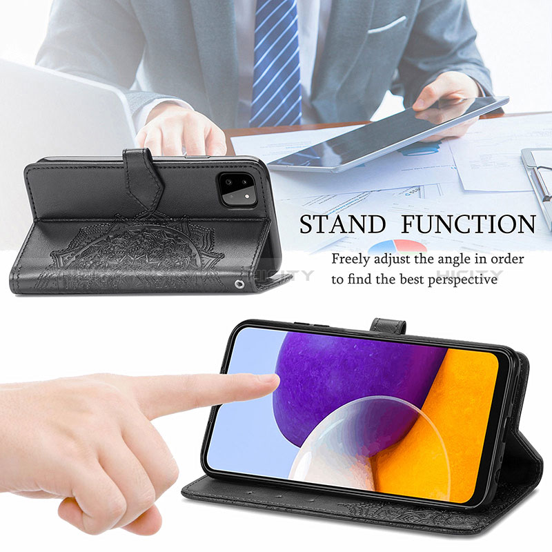 Leather Case Stands Fashionable Pattern Flip Cover Holder for Samsung Galaxy F42 5G