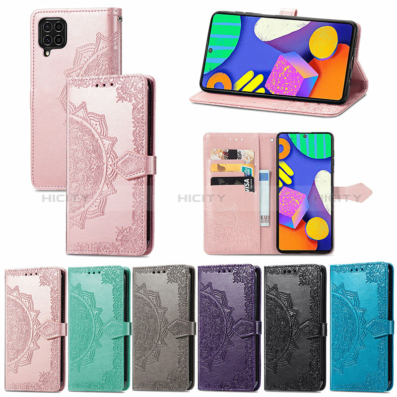 Leather Case Stands Fashionable Pattern Flip Cover Holder for Samsung Galaxy F62 5G