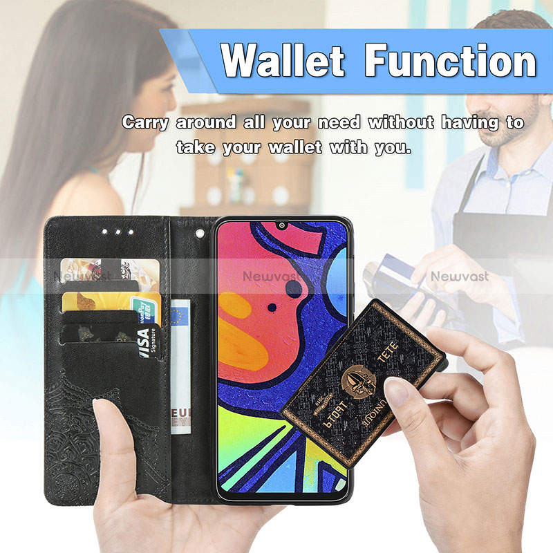 Leather Case Stands Fashionable Pattern Flip Cover Holder for Samsung Galaxy M21s