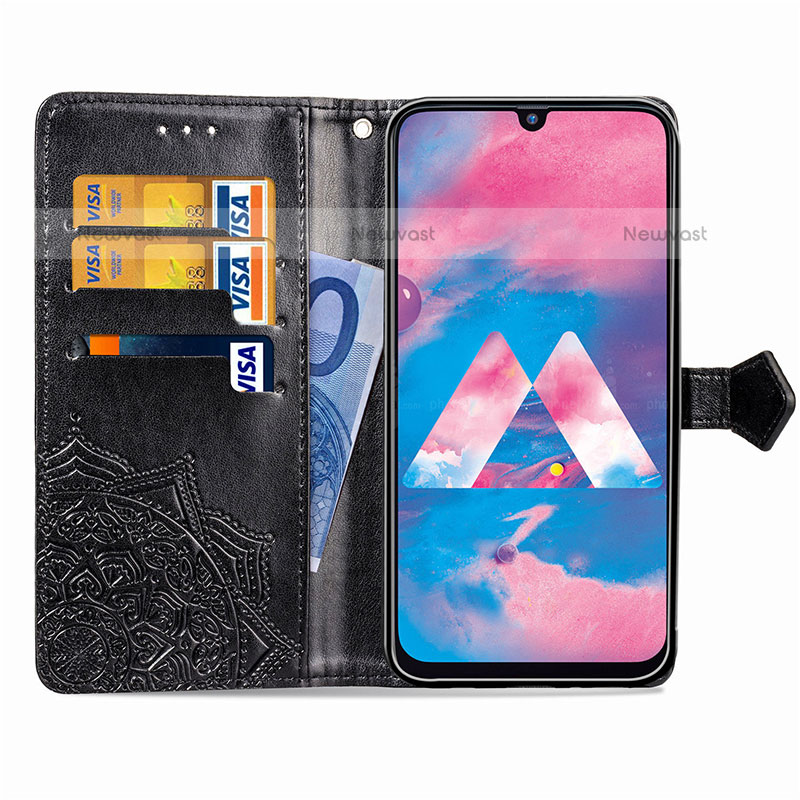 Leather Case Stands Fashionable Pattern Flip Cover Holder for Samsung Galaxy M30