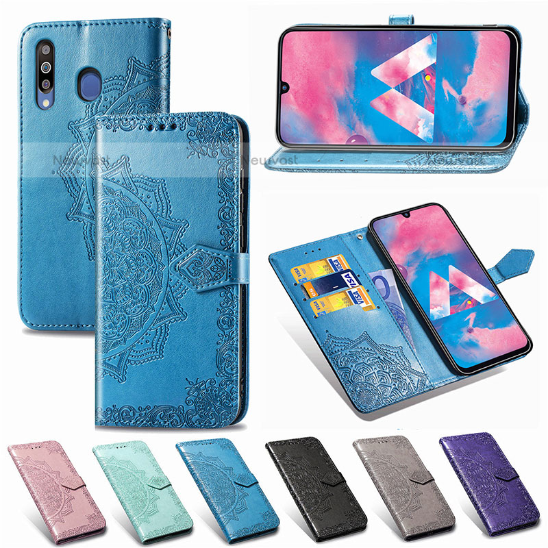 Leather Case Stands Fashionable Pattern Flip Cover Holder for Samsung Galaxy M30