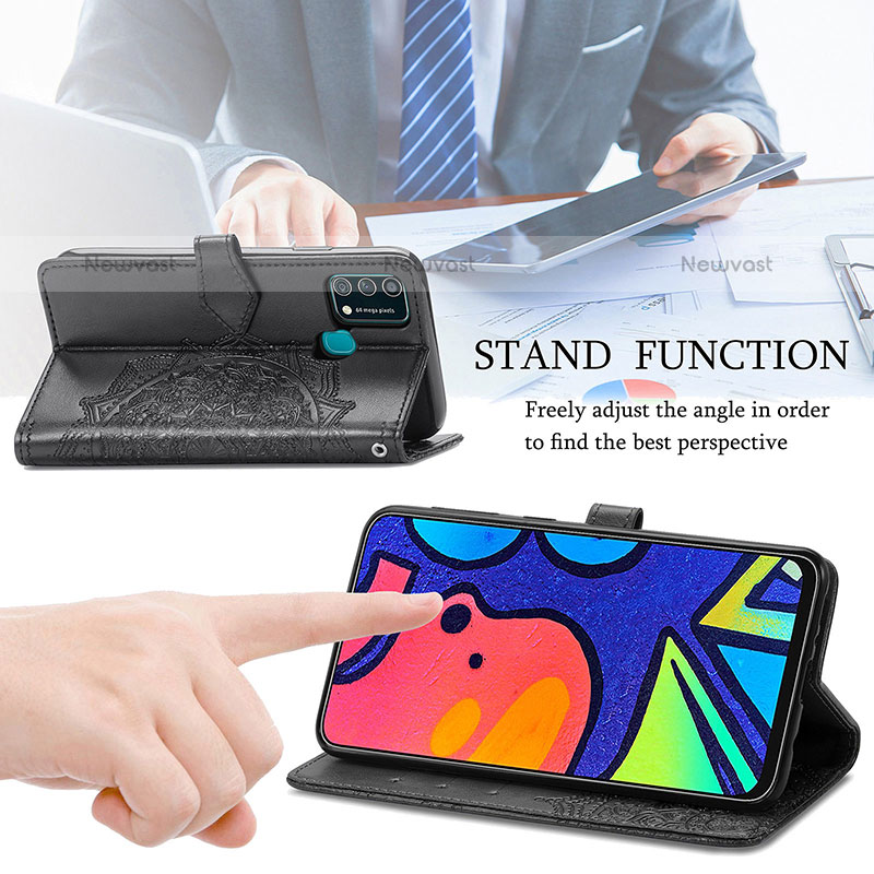 Leather Case Stands Fashionable Pattern Flip Cover Holder for Samsung Galaxy M31