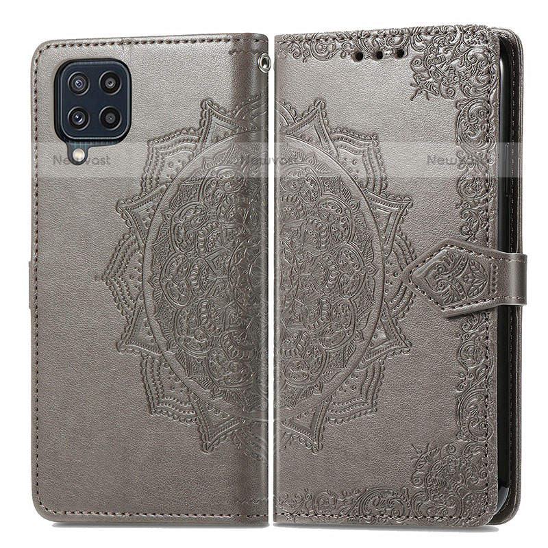 Leather Case Stands Fashionable Pattern Flip Cover Holder for Samsung Galaxy M32 4G