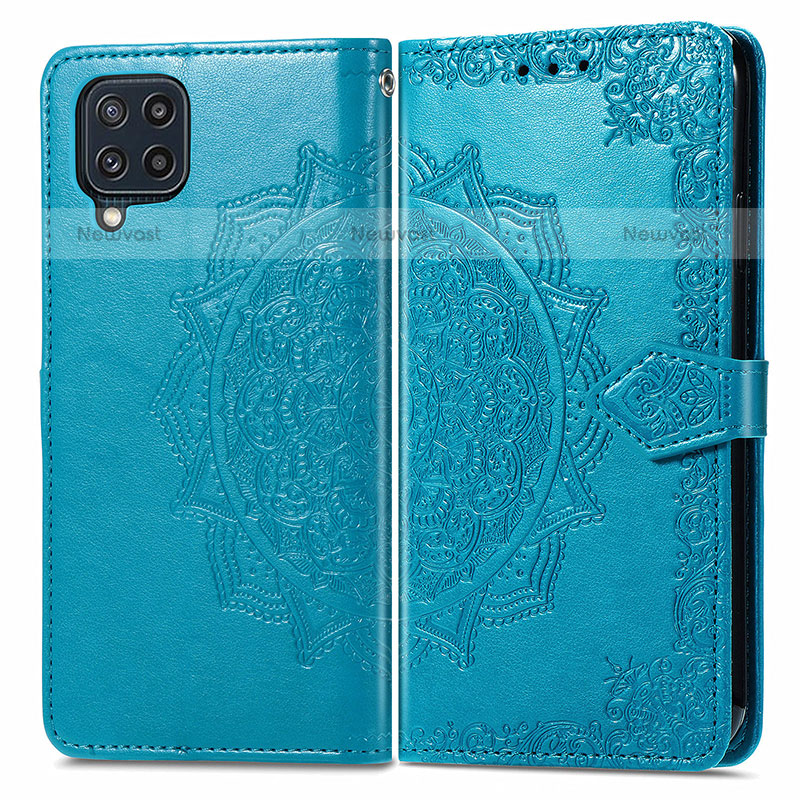 Leather Case Stands Fashionable Pattern Flip Cover Holder for Samsung Galaxy M32 4G