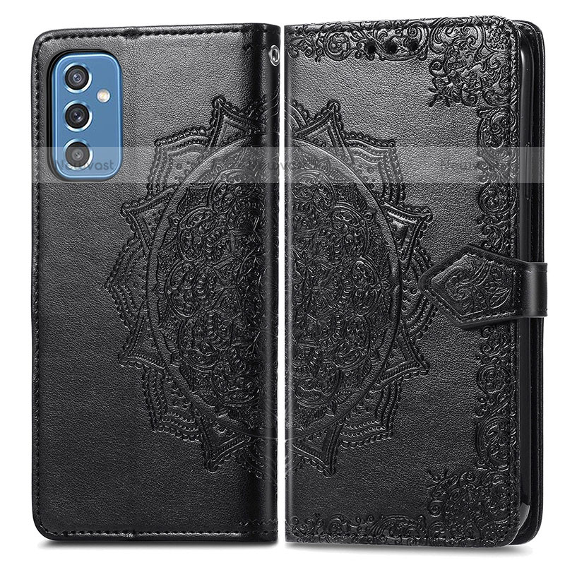 Leather Case Stands Fashionable Pattern Flip Cover Holder for Samsung Galaxy M52 5G