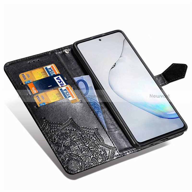 Leather Case Stands Fashionable Pattern Flip Cover Holder for Samsung Galaxy M60s