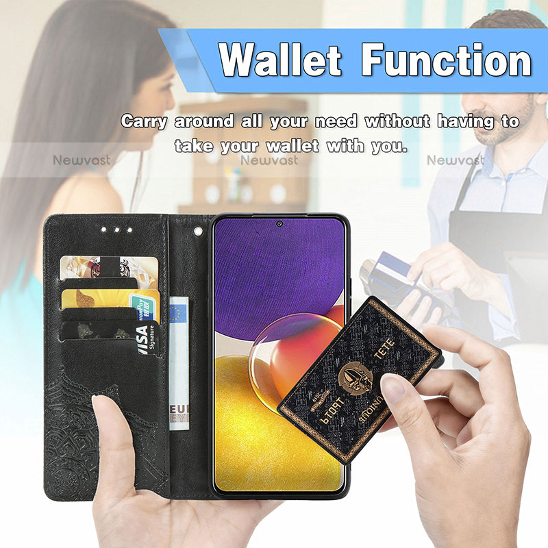 Leather Case Stands Fashionable Pattern Flip Cover Holder for Samsung Galaxy Quantum2 5G