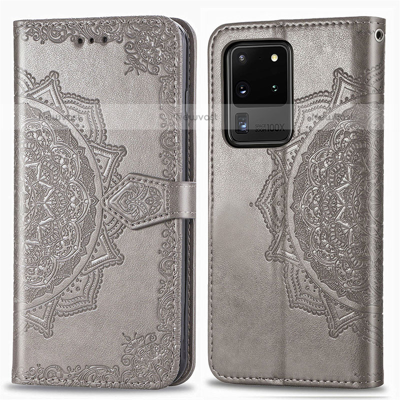 Leather Case Stands Fashionable Pattern Flip Cover Holder for Samsung Galaxy S20 Ultra 5G